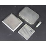 Two silver cigarette cases,