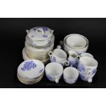 A 19th century Davenport blue and white thirty seven piece part tea set,