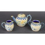 A Doulton Lambeth stoneware batchelor's tea set, circa 1890,