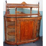 A Victorian inlaid walnut credenza,