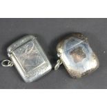 An Edwardian silver combination vesta and stamp case,