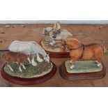 Three Border Fine Arts horse groups, to include; Shire Mare and Foal A0188, 15cm high,