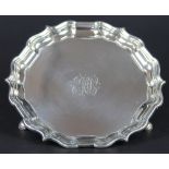 A silver waiter John Tuite, London 1731, of typical form with pie crust,