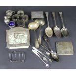 A selection of silver items,