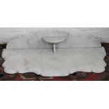 A Victorian white marble serpentine wash stand top,