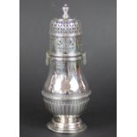 A large silver sugar caster, Chester 1926, probably S.