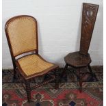 A Victorian mahogany bergere bobbin chair;