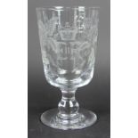 A Webb glass goblet commemorating the Coronation of Queen Elizabeth II,