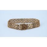 A 9ct gold fancy mesh link bracelet, 16g,