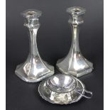 A pair of silver candlesticks, Clark & Sewell, Chester 1914,