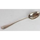 A George V rat tail pattern silver basting spoon, Martin Hall & Co, Sheffield, 1919, 185g,