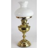 A Victorian lacquered brass oil lamp,