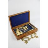 A Victorian carving and part cutlery set,