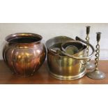 A copper jardiniere,