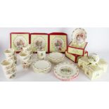 A collection of Royal Doulton Bunnykins, comprising three 'New Arrival' baby bowls,