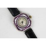 An early 20th century Continental silver and enamel Lady's wrist watch,