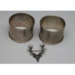 A pair of silver napkin rings, Henry Griffith & Sons Ltd, Birmingham 1938, initialled,