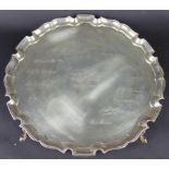A silver salver, Boodle and Dunthorne London 1936,