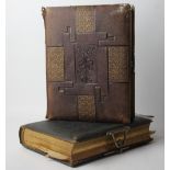 Two Victorian leather photograph albums,