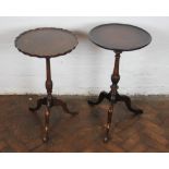 A George III style mahogany wine table, with dished circular top,