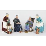 Four Royal Doulton figurines to include; The favourite HN2249, A stitch in time HN2352,