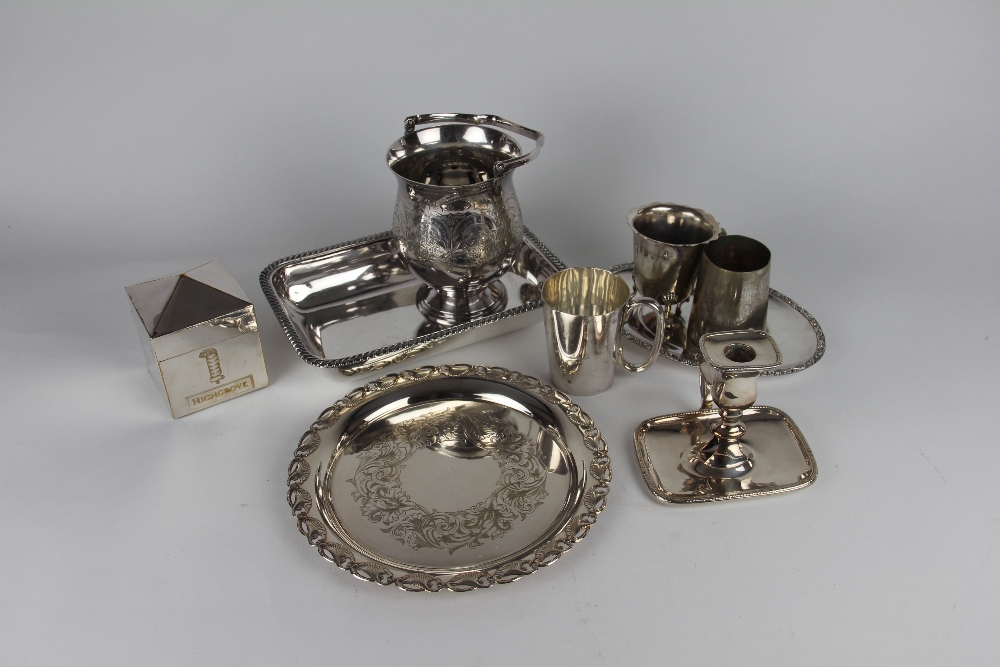 Two silver backed dressing table brushes and a hand mirror along with a collection of silver plated - Image 2 of 2