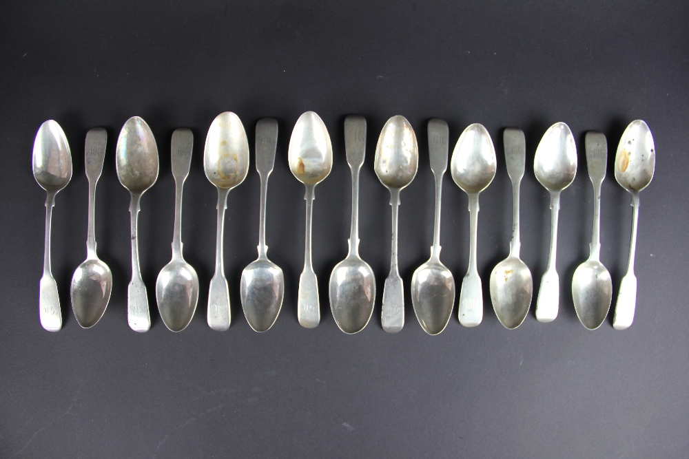 A set of six fiddle pattern teaspoons, John Whiting, London 1853,