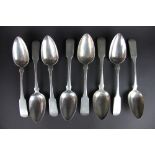 Eight Scottish provincial fiddle pattern spoons, Alexander Macleod (active 1815-1860), Inverness,