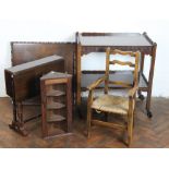 A beech ladder back childs chair,