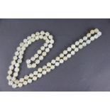 A pale quartz bead necklace, formed of eighty six spherical beads, 1.25cm approx, 67.