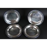 A set of four Peter Scott silver dishes for John Pinches, London 1971, 1972, 1973 and 1974,