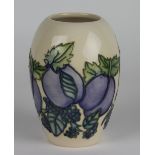 A Moorcroft Plums pattern vase, c.
