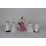 Four Royal Doulton figures, to include; Bedtime HN 1978, Darling HN1985,