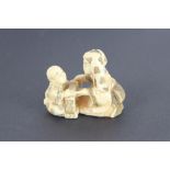 A Japanese carved ivory netsuke, Meiji period,