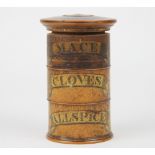 A treen spice tower, 19th century,