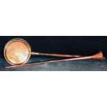 A copper and brass coaching horn,