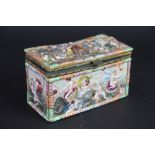 A 19th Century Capodimonte porcelain box, the top moulded with a battle scene,