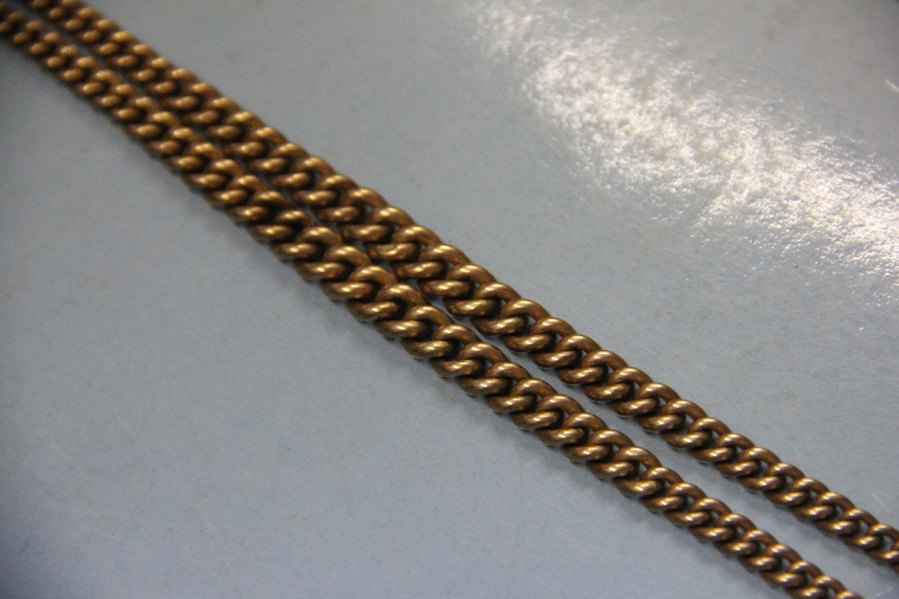 A 9ct gold curb link albert and bar, - Image 6 of 8