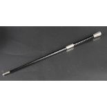 A silver mounted, ebonised conductors baton, no box,