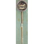 A Victorian yellow and white metal stick pin,