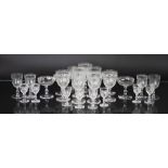 A part suite of Edwardian etched glass drinking glasses,