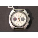 A 1970's stainless steel Tissot Seastar Navigator Chronograph, with baton numerals,