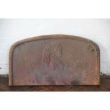 A small Victorian cast iron fireback,