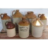 A collection of seven stoneware flagons and vessels, one for Wimsol Ltd Atlas Mills Keighton,