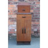 A His Master Voice oak and macassar ebony Art Deco gramophone, with Garrard turn table,