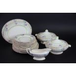 A Frank Buckley Warwick pattern six place dinner service; comprising, two tureens and covers,