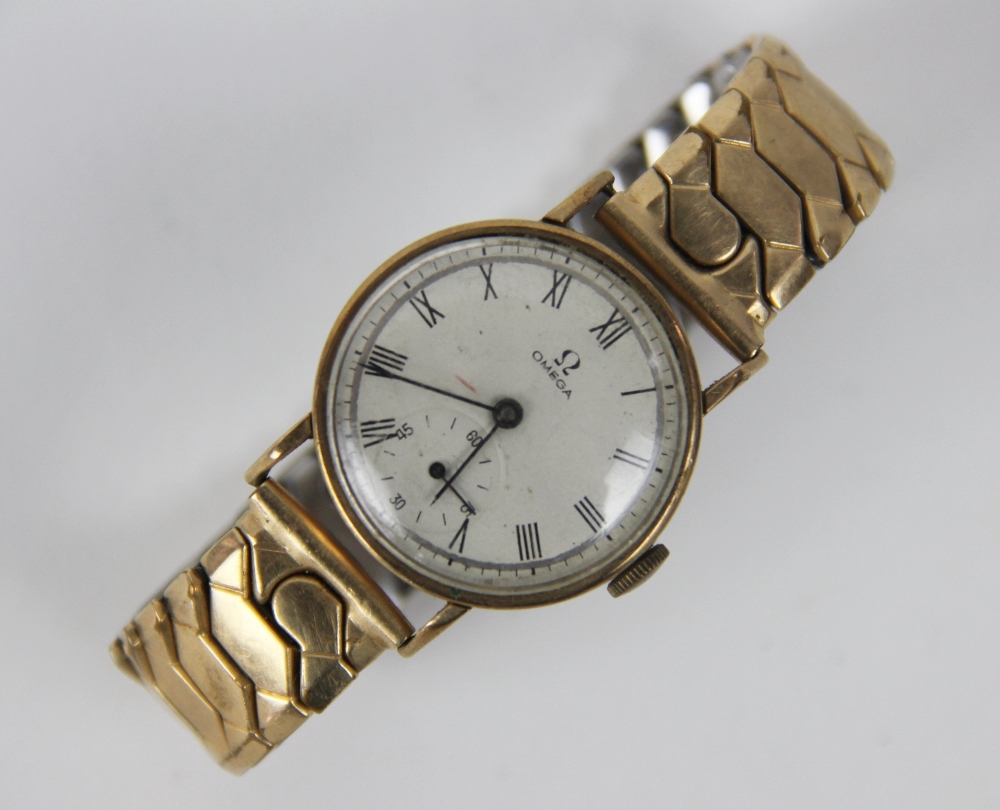 A 9ct yellow gold Omega wristwatch,