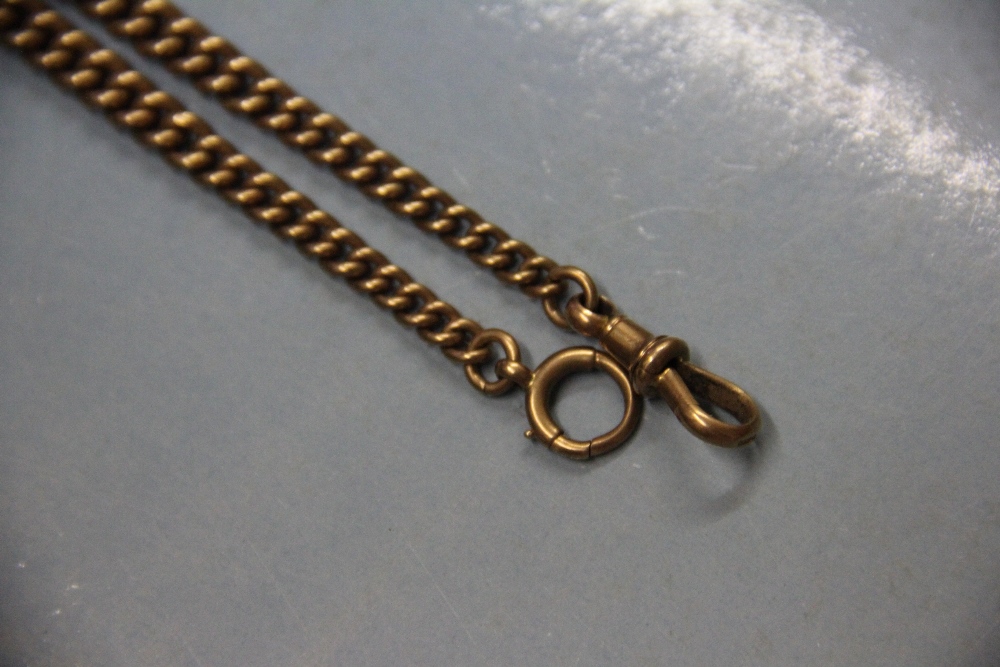 A 9ct gold curb link albert and bar, - Image 5 of 8