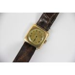 An 18ct gold cased wristwatch, London 1919,