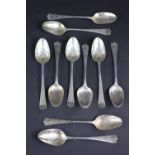 Ten silver spoons, Thomas Chawner and 'B.